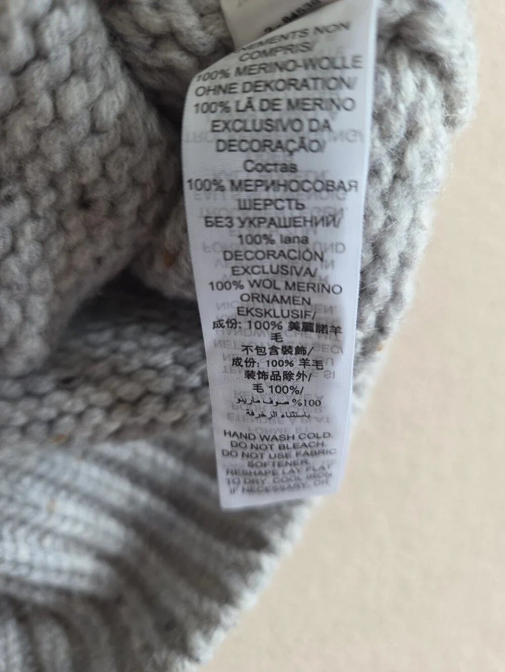 Tory Burch Sport Merino Wool Chunky Size M Oversized Sweater Gray